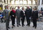 Kapellmeister Kausz, LRin Lackner, Militärkommandant Zöllner, LTPin Vollath, LH Schützenhöfer, 3.LTP Kurzmann © BMLV/GREBIEN Kapellmeister Kausz, LRin Lackner, Militärkommandant Zöllner, LTPin Vollath, LH Schützenhöfer, 3.LTP Kurzmann © BMLV/GREBIEN